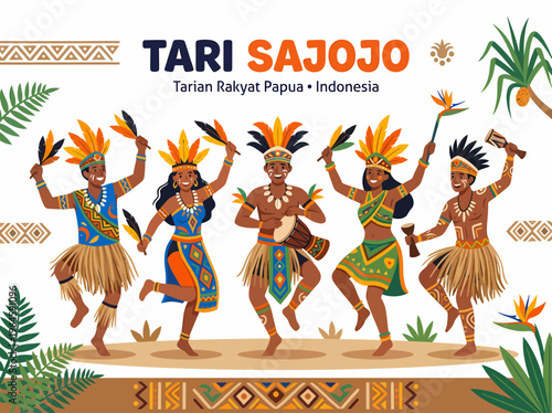 Indonesian Tribal Dance Performance - Papua Culture