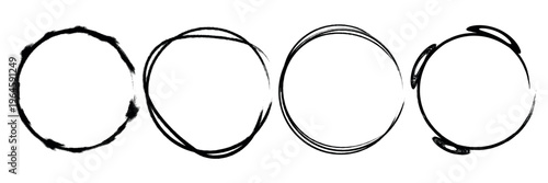 A series of four interconnected black rings on a white background