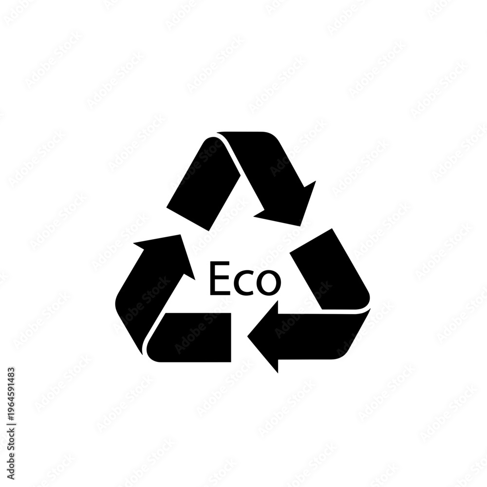 Obraz premium Black recycling eco symbol logo icon.