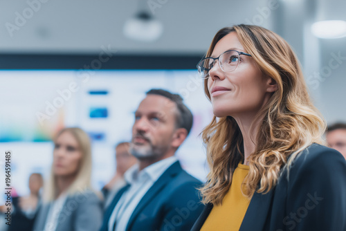 businesswoman conference training presentation education seminar