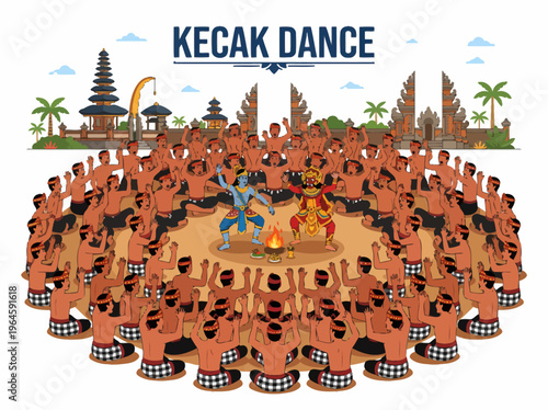 Kecak Dance Performance in Bali, Indonesia