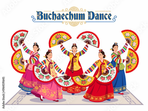Korean Buchaechum Fan Dance Performance