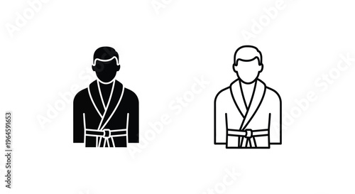 Martial arts silhouettes black and white Vector