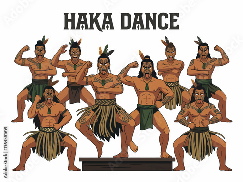 Maori Haka Dance Warriors Tribal Performance