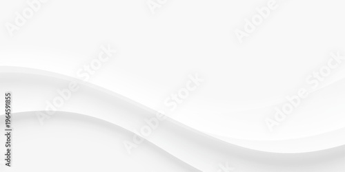 Abstract Elegant White Background Featuring Smooth Flowing Wave Layers, Soft Shadow Gradients and Paper Cut Style Texture, Minimal Clean Design for Modern Presentation and Template Use.