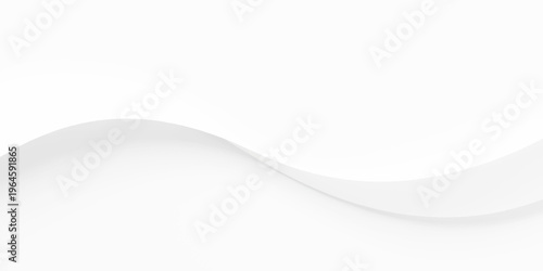 Abstract Elegant White Background Featuring Smooth Flowing Wave Layers, Soft Shadow Gradients and Paper Cut Style Texture, Minimal Clean Design for Modern Presentation and Template Use.