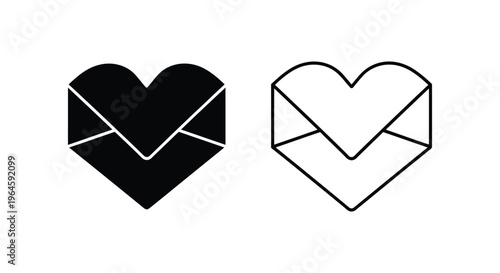 Heart envelopes love letters symbols Vector