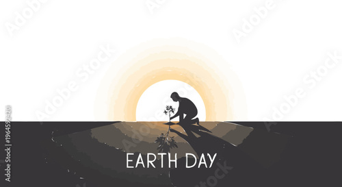 Premium Earth Day People Silhouette Scenes – Sustainability & Climate Action Concept