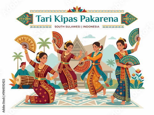 Tari Kipas Pakarena Dance Indonesia