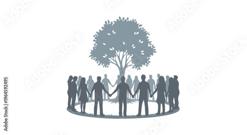 Premium Earth Day People Silhouette Scenes – Sustainability & Climate Action Concept
