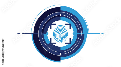 Biometric fingerprint scan logo design.