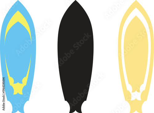 Surfboard Icon Flat Design  Water Sports Vector Illustration