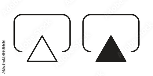 Foto Airplay icons vector silhouette set. thin line icon pack.