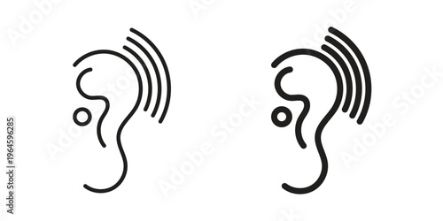 Assistive listening systems icons vector silhouette set. thin line icon pack.