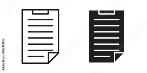Assignment icons vector silhouette set. thin line icon pack.