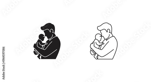 Father and child illustration Vector