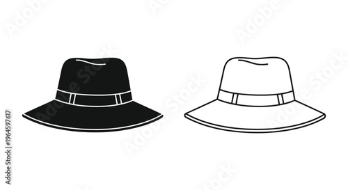 Black and white hats with belt Vector