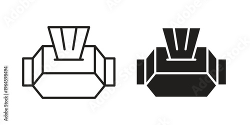 Box tissue icons vector silhouette set. thin line icon pack.