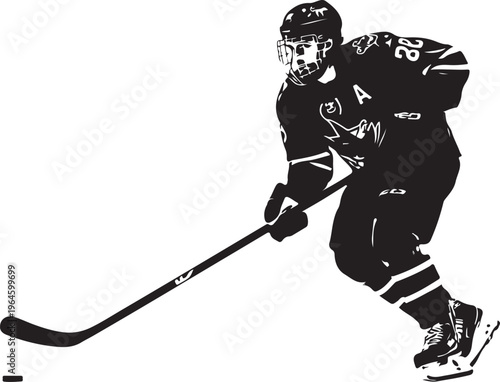 Photography Hockey player, ice hockey, sports illustration, athlete, black and white