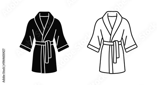 Black and white robe illustrations Vector