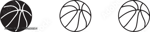 Basketball icons, sports symbols, vector balls, athletic illustrations