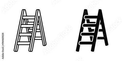 Comparison of a traditional ladder and a modern step ladder design