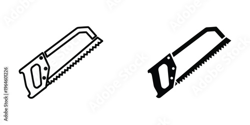 Comparison of two different types of hand saws with distinct blade designs