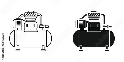 Comparison of air compressors with different tank color schemes