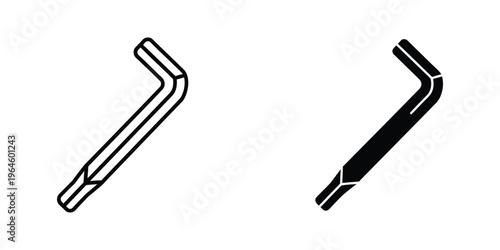 Two different angled connectors or pipe fittings in isometric and solid views