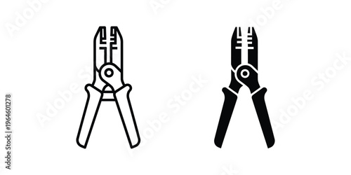 Comparison of standard and locking pliers in black and white line art
