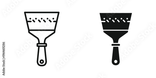 Comparison of a standard trowel and a notched trowel for construction or gardening.