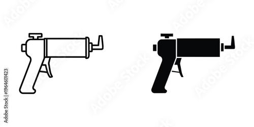 Comparison of a spray gun with and without material inside its container