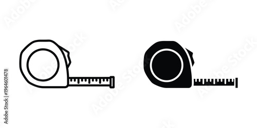 Comparison of two different types of tape measures with distinct casing styles