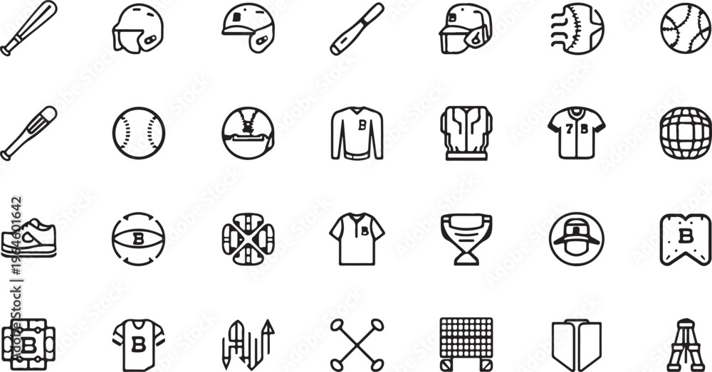 Fototapeta premium Sports icons, athletic symbols, fitness logos, 40 sports graphics set