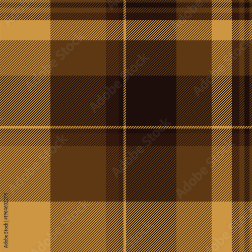 Vintage textile check pattern, repeating plaid vector background. Sparse texture fabric tartan seamless in orange and amber colors.