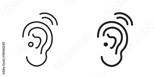 Assistive listening systems icons Black symbol on transparent background. EPS10