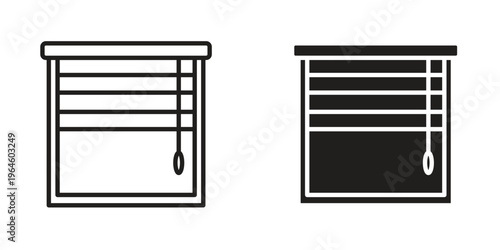 Blinds icons Black symbol on transparent background. EPS10