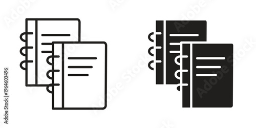 Book copy icons Black symbol on transparent background. EPS10