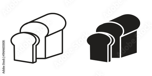 Bread loaf icons Black symbol on transparent background. EPS10