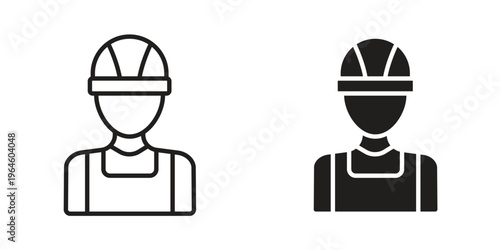 Builder icons Black symbol on transparent background. EPS10