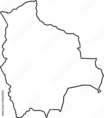 Vector graphic illustration of Bolivia map outline