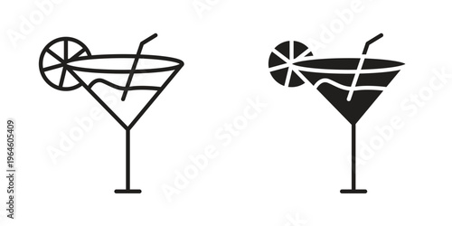 Citrus Glass icons Black symbol on transparent background. EPS10