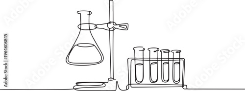 Outline Illustration of Chemistry Lab Apparatus laboratory