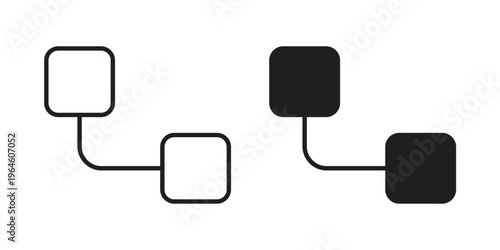 Diagram nested icons vector silhouette set. thin line icon pack.