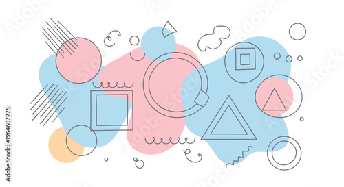 Colorful geometric shapes design elements.