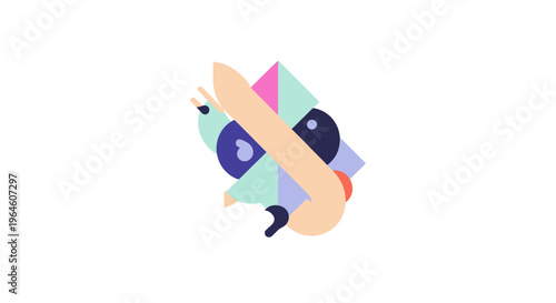 Colorful geometric shape design element.