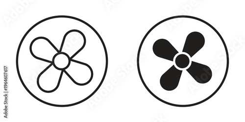 Fan icons Black symbol on transparent background. EPS10
