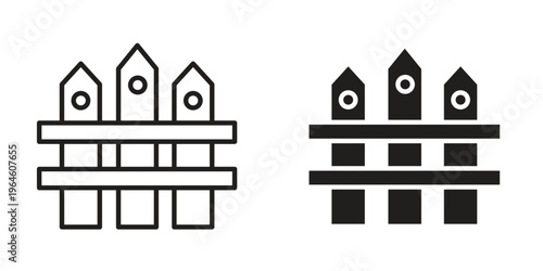 Fence icons Black symbol on transparent background. EPS10