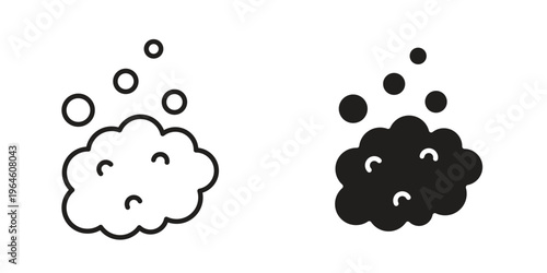 Foam icons Black symbol on transparent background. EPS10