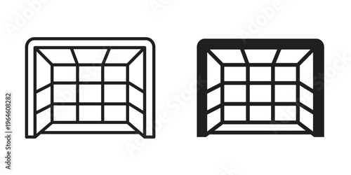 Goal net icons Black symbol on transparent background. EPS10